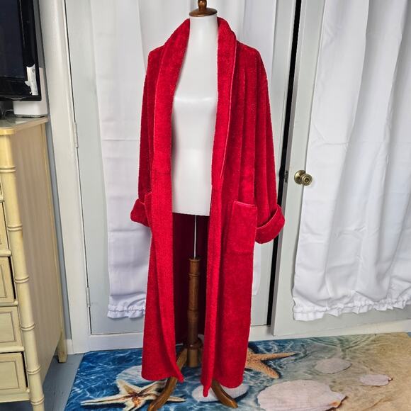 Vintage Bath & Body Works Red Plush Robe Size L/XL - Picture 3 of 6